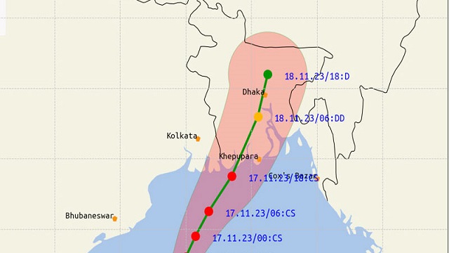 মোংলা-পায়রা উপকূল অতিক্রম করছে ঘূর্ণিঝড় ‘মিধিলি’