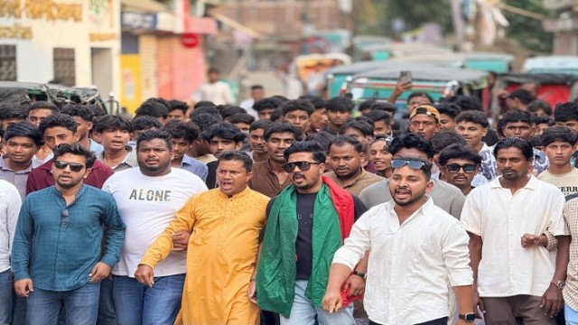 নবীনগরে নিষিদ্ধ ছাত্রলীগের বিরুদ্ধে ছাত্রদলের প্রতিবাদী মিছিল